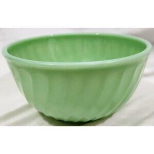 Vintage Fire King JADITE 8" MIXING BOWL green Swirl Shell jadeite Anchor Hocking